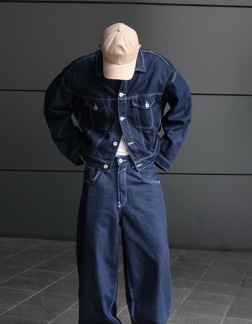 Blugi super baggy-Bleumarin