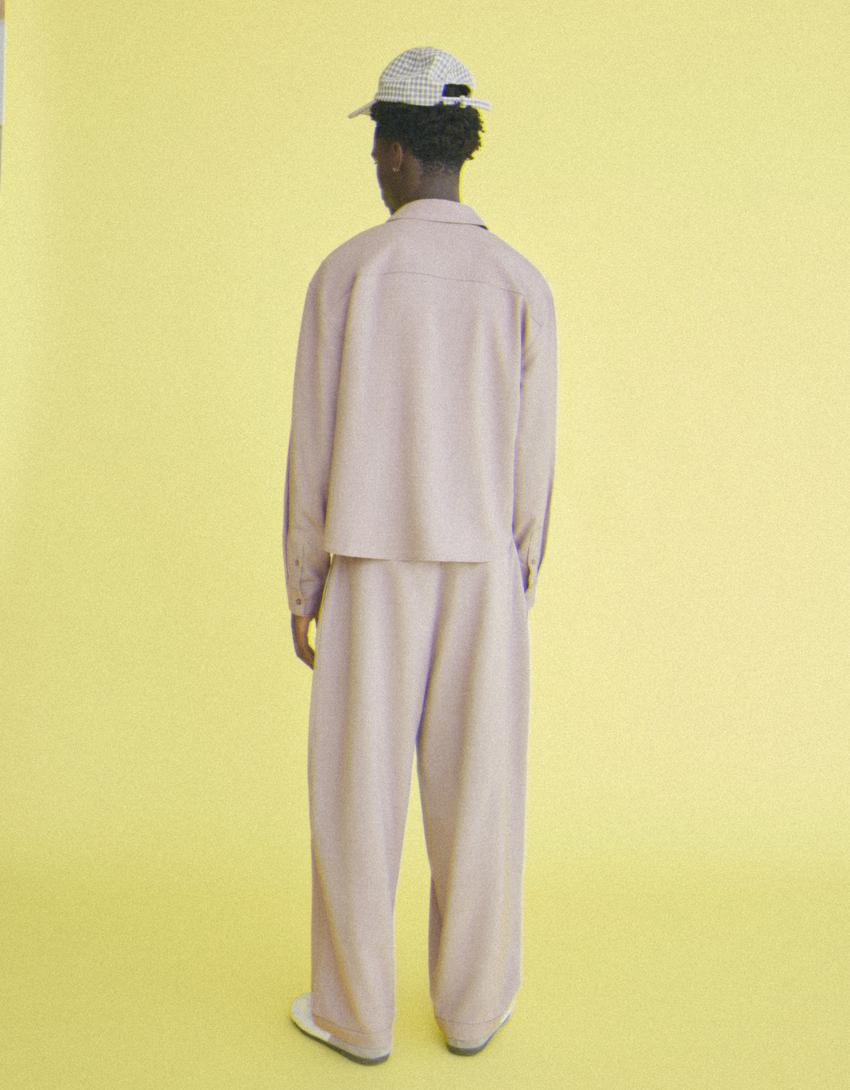 Tailored fit baggy pantolon-Kum rengi