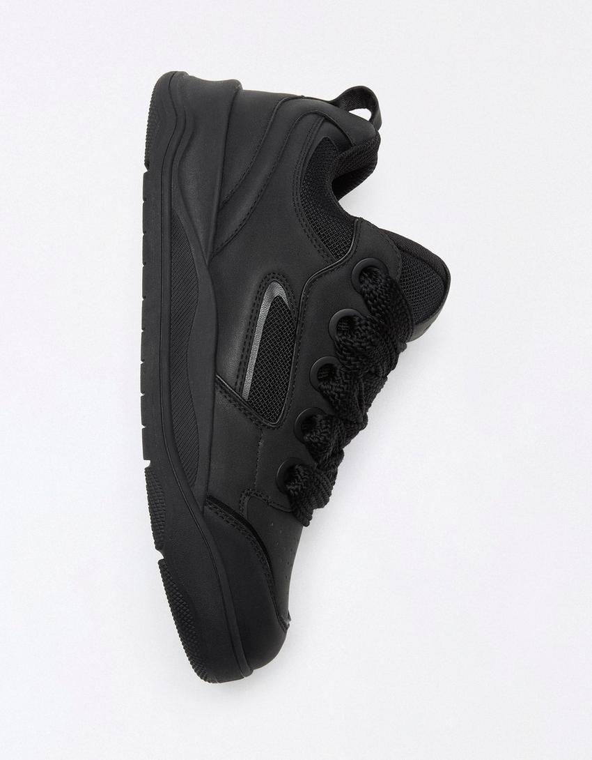 Voluminous skate sneakers-BLACK