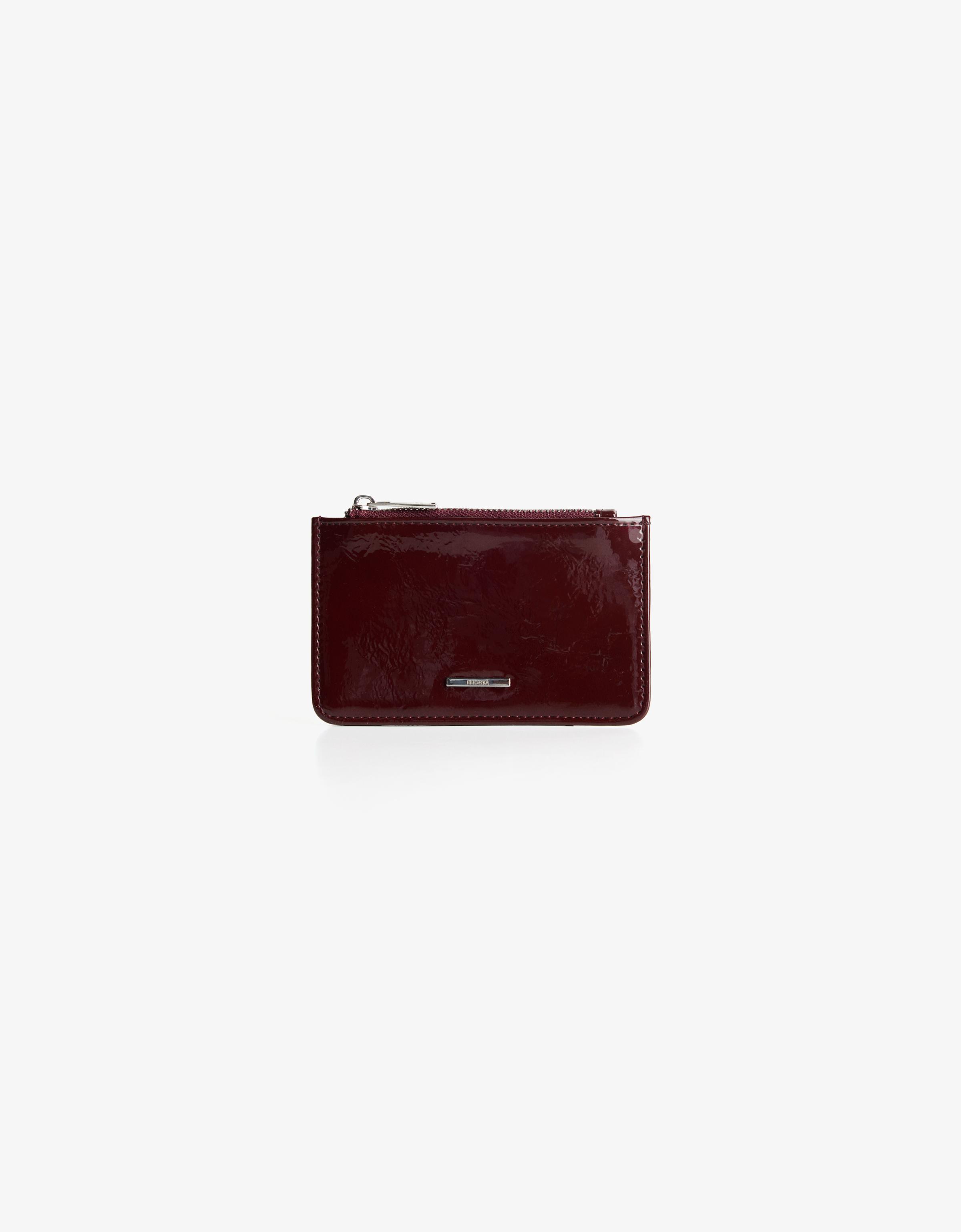 Bershka Kartenetui In Lackoptik Damen Bordeaux