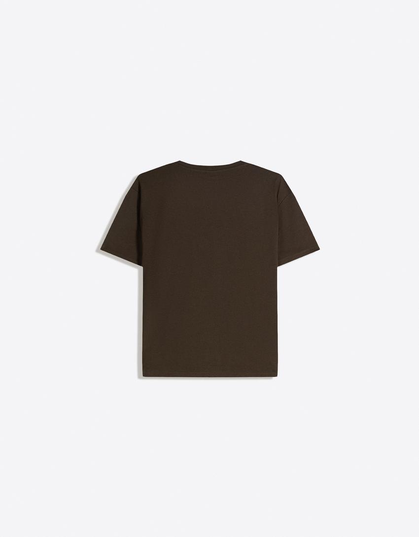 Regular fit T-shirt-Brown