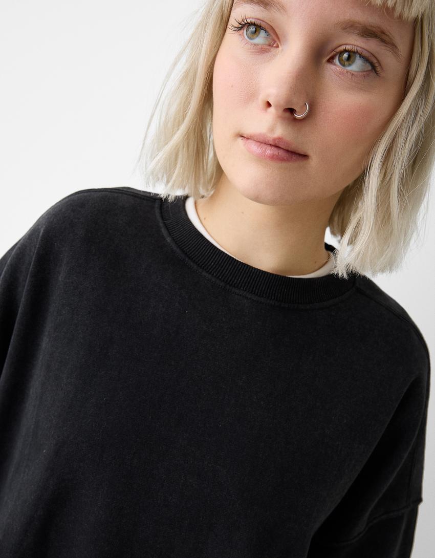 Суитшърт оувърсайз-Сиво-6