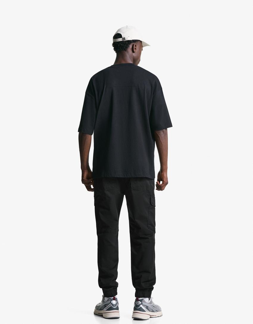 Cargo jogger trousers-Black