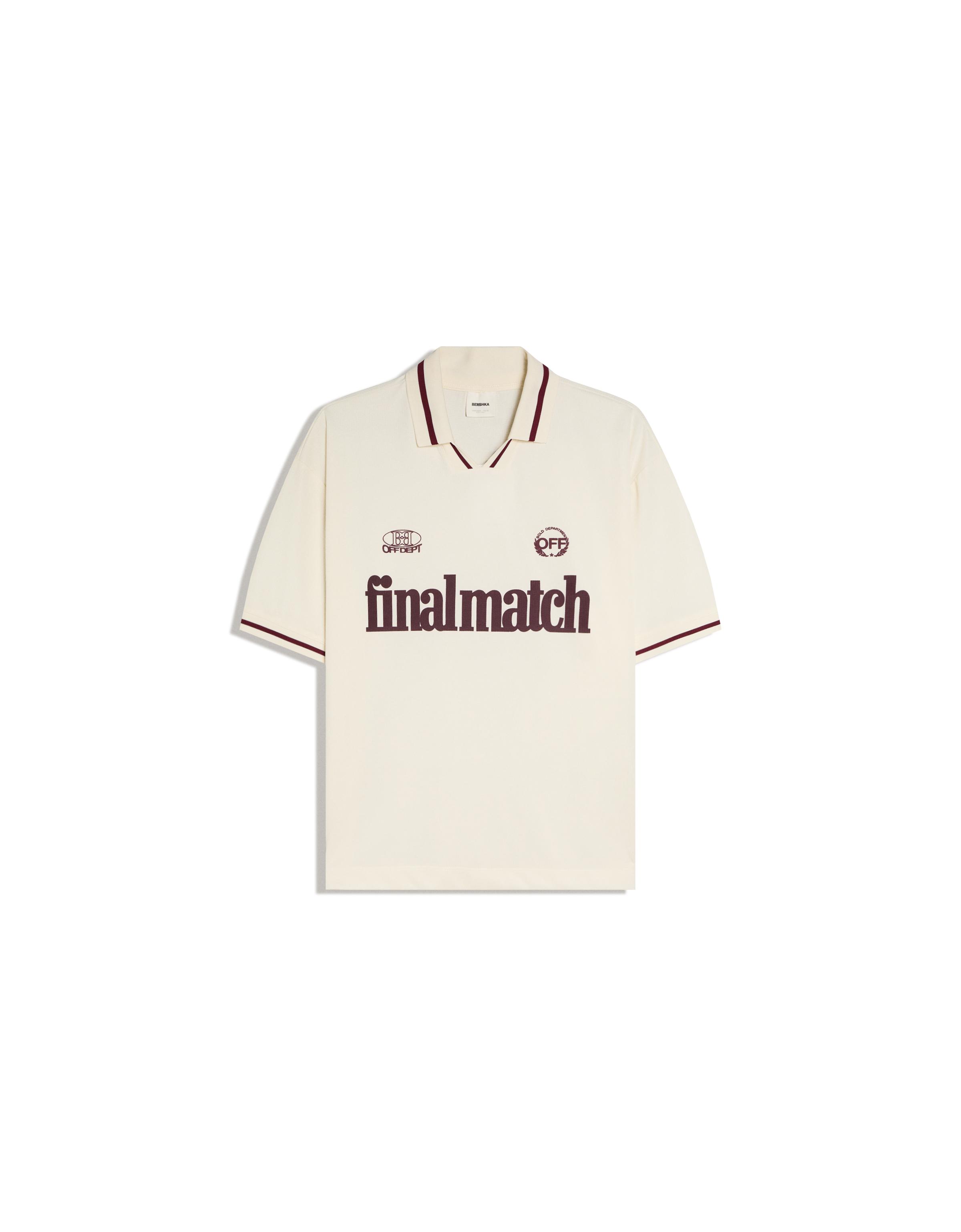 Mesh print polo shirt — Cream