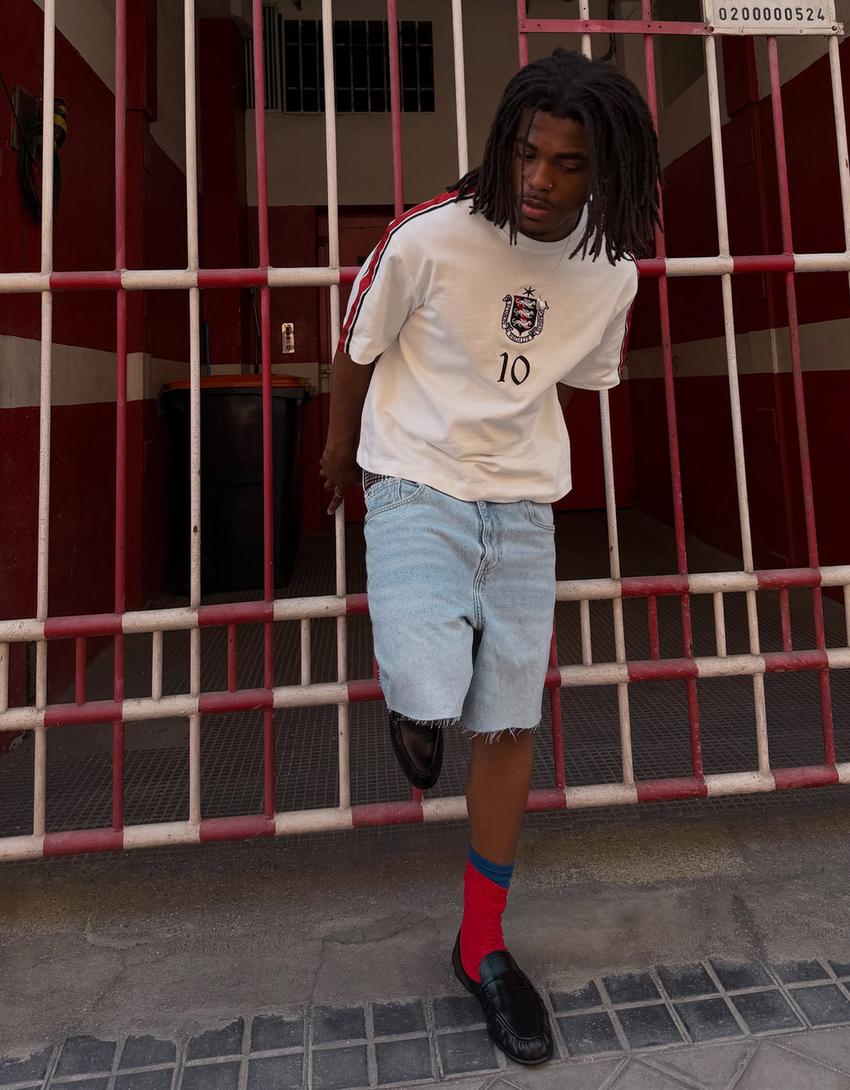 Bermuda denim-Azul claro