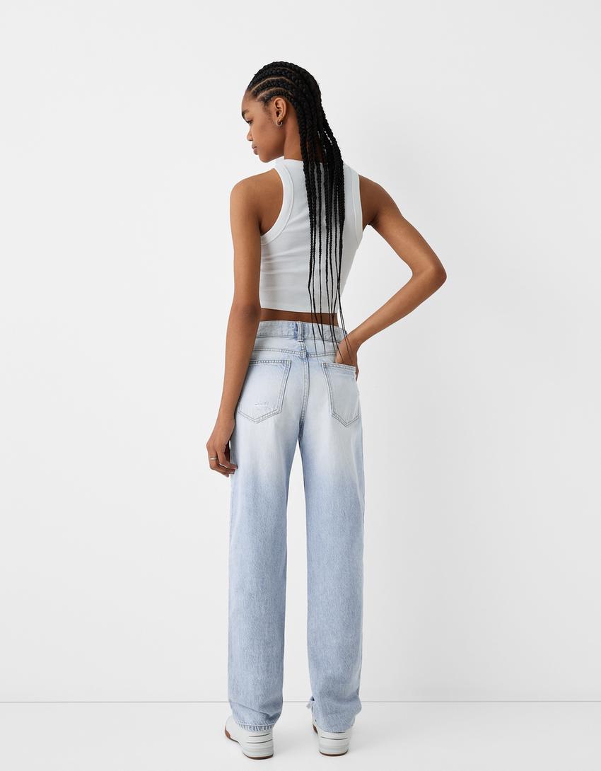 Straight-fit cropped jeans-Light blue-2