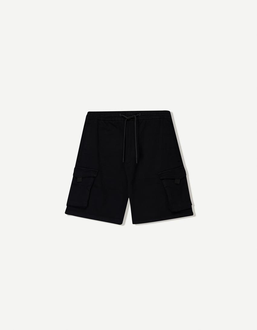 Βερμούδα jogger cargo-Μαύρο