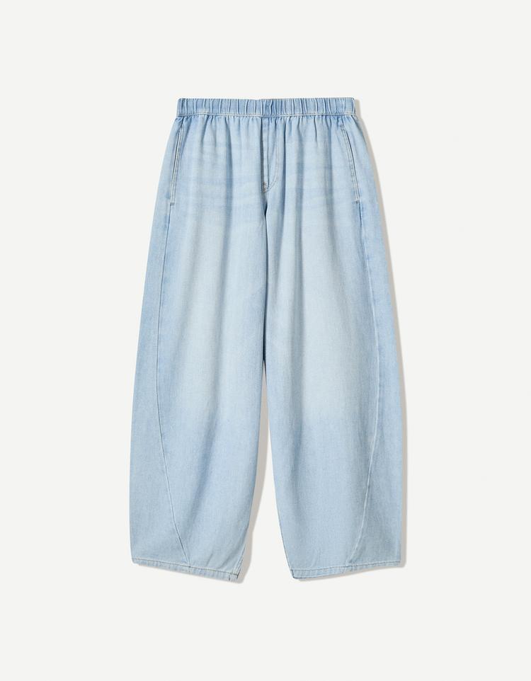 Barrel jeans with elasticated waistband