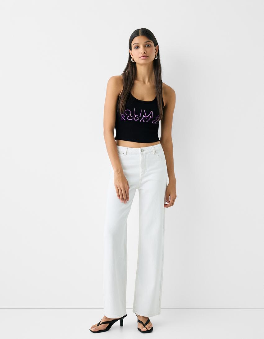 Top sans manches imprimé Olivia Rodrigo-Noir-3