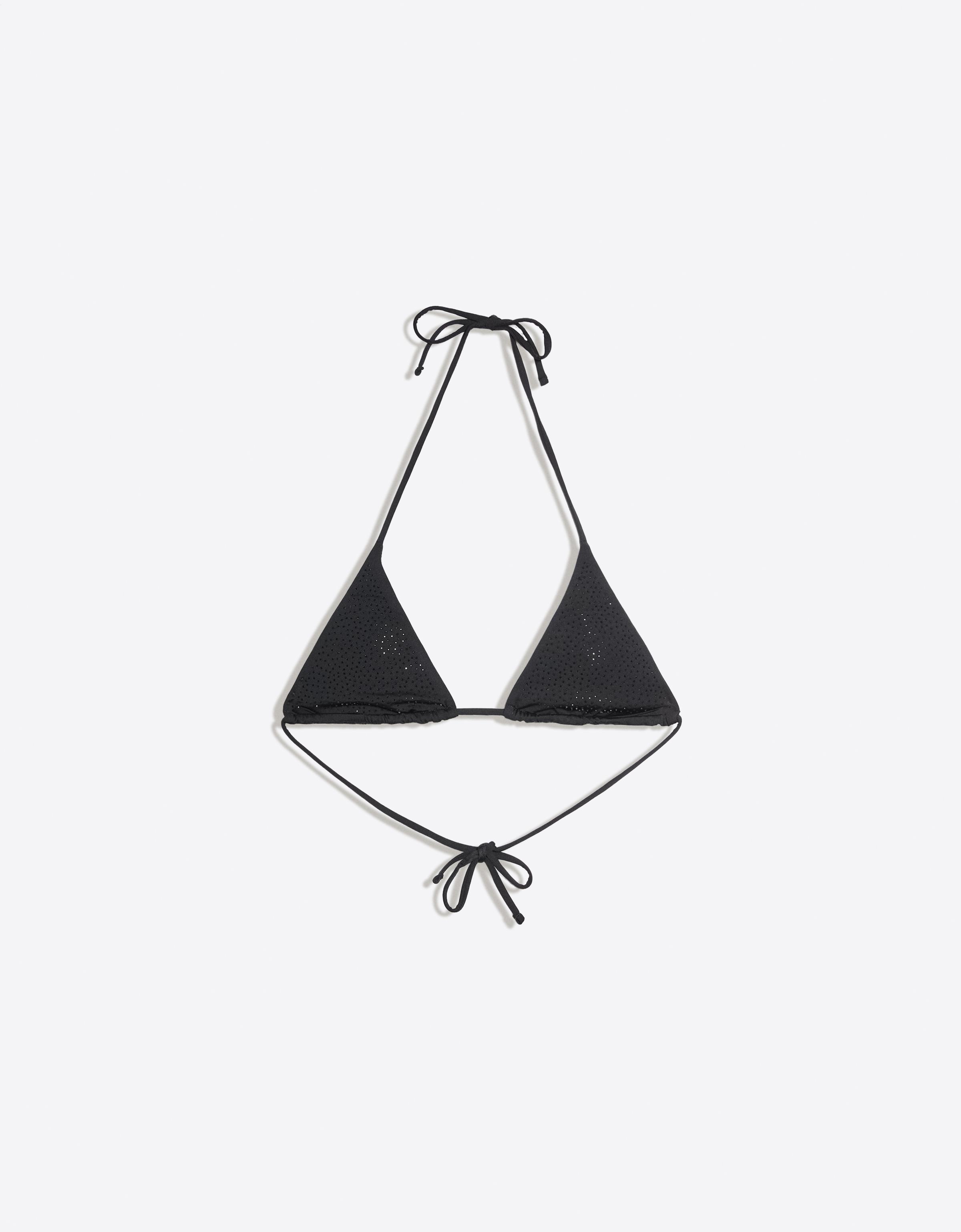 Triangle strass bikini top — Black