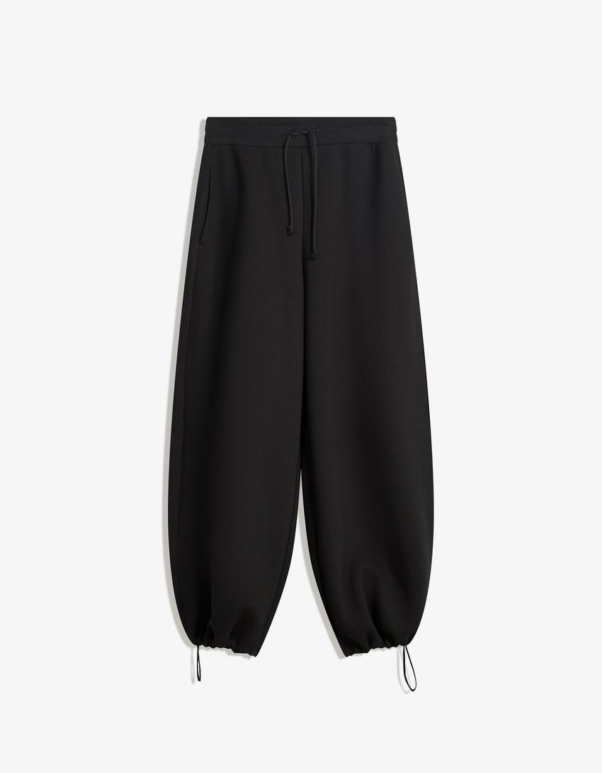 Pantalón felpa barrel stoppers-Negro-3