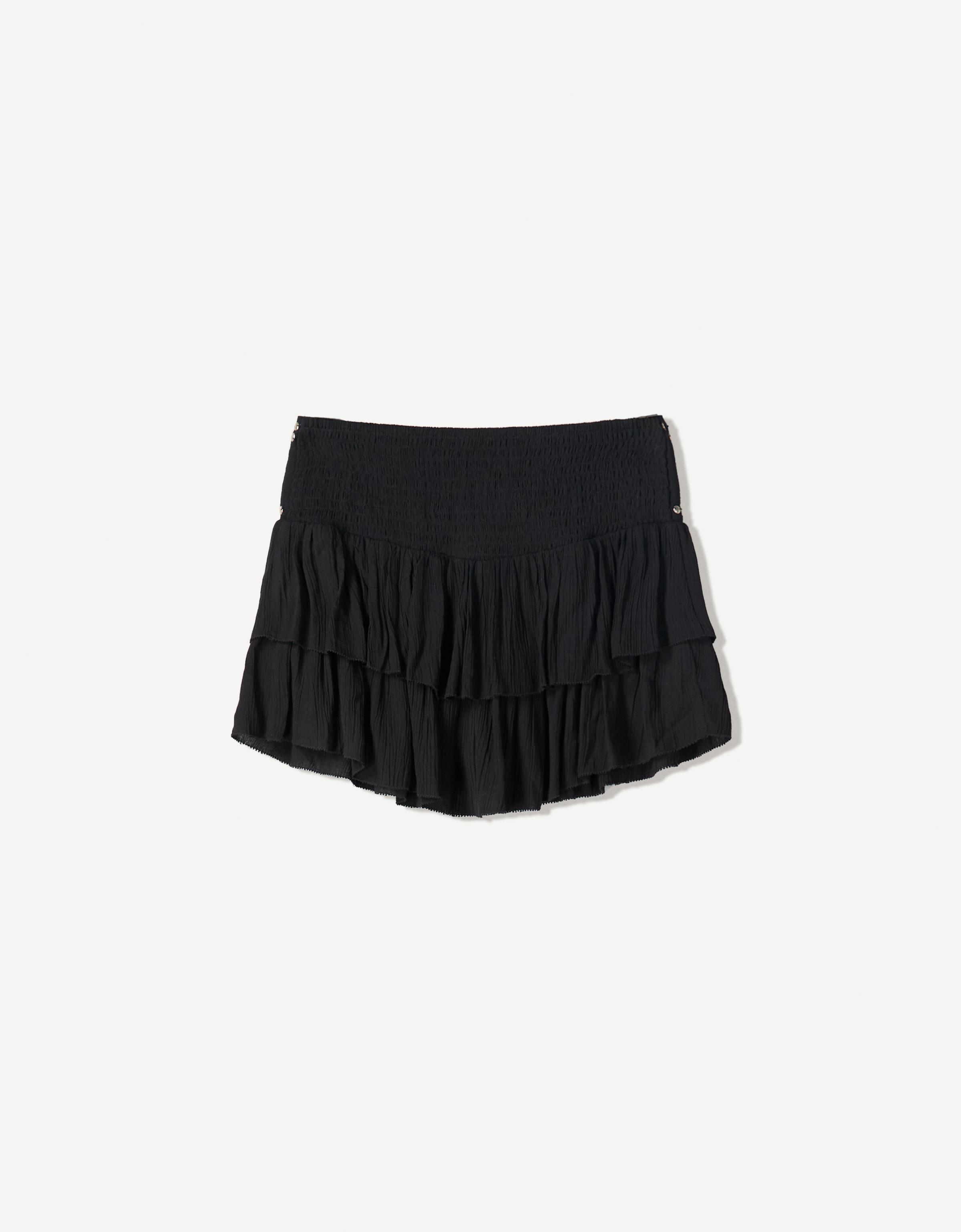 ★EXPIRED GIRL★ Frill Mini Skirt BLACK EGSK4D002BK0 Black Frilled mini skirt - Buy Online | Terranova