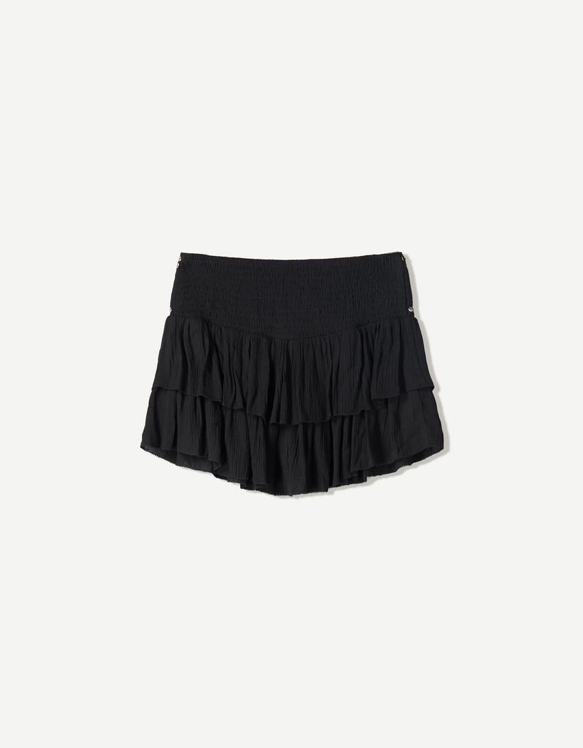 Minijupe volants clous-Noir-4
