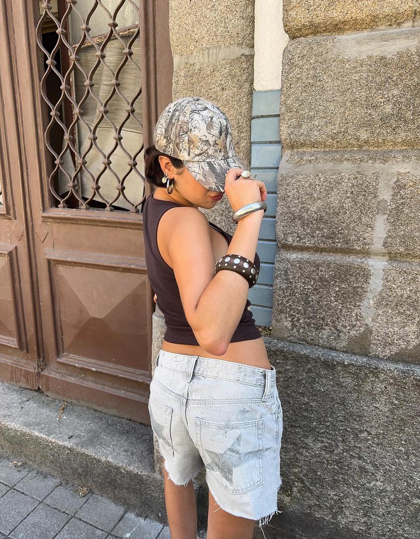 Short denim-Gris