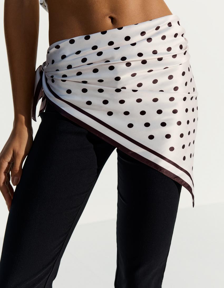 Polka dot scarf-Brown