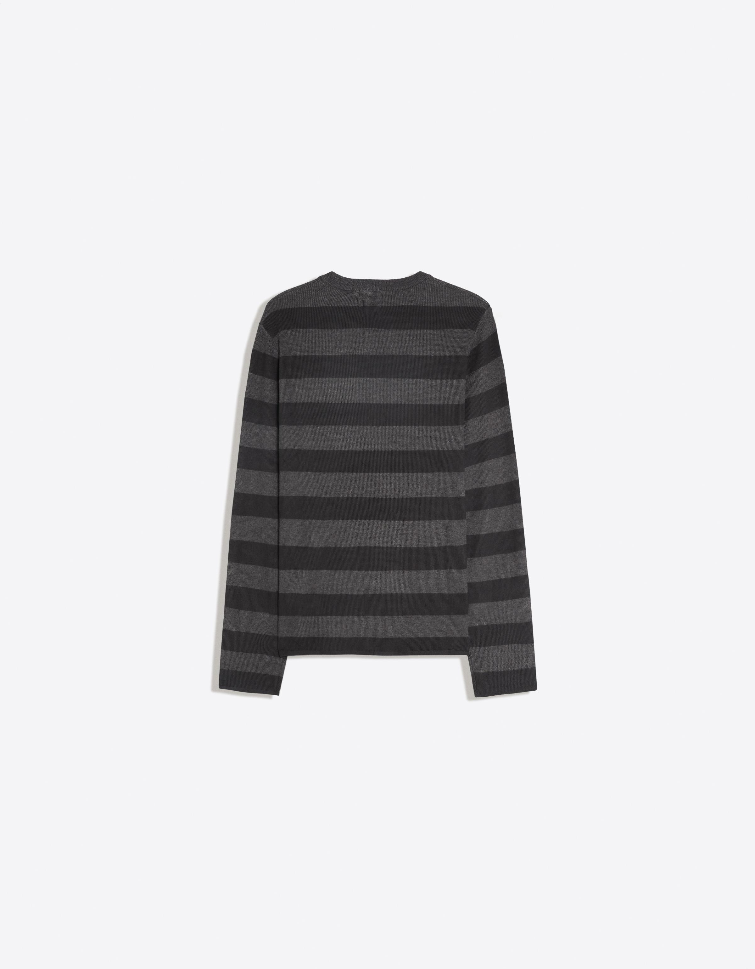 Waffle-knit henley jumper — Dark grey