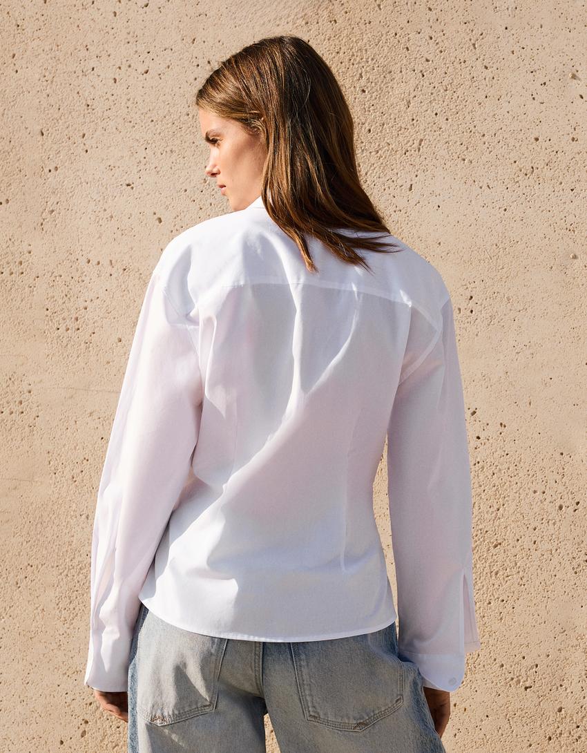 Fitted darted shirt-White