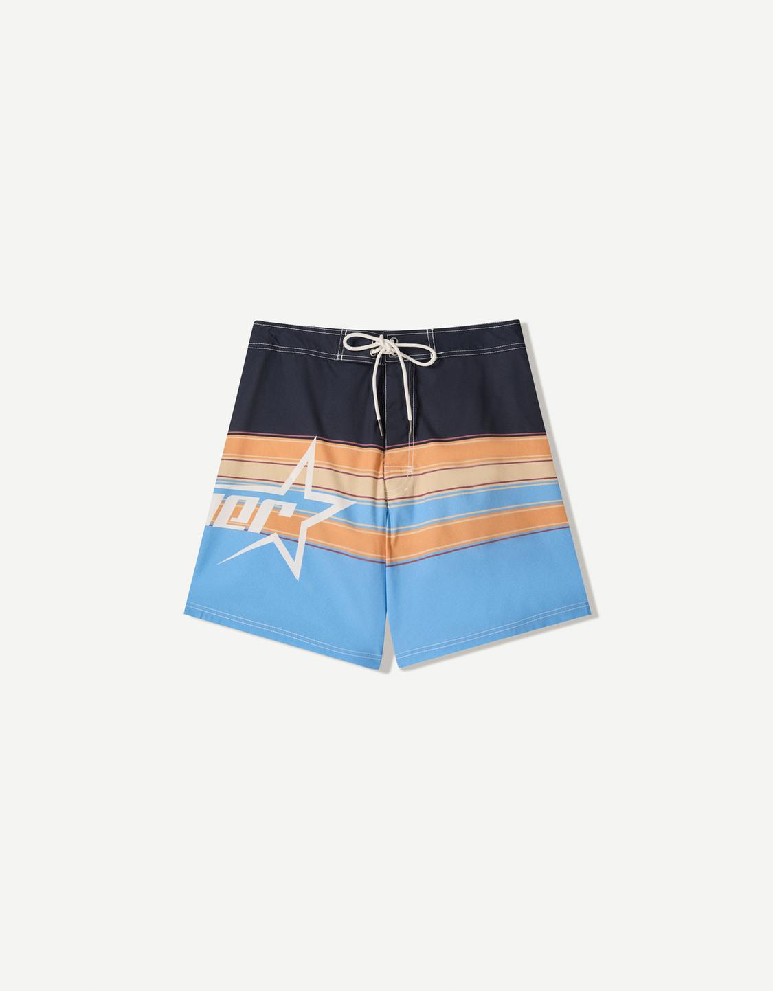 Long printed swimming trunks