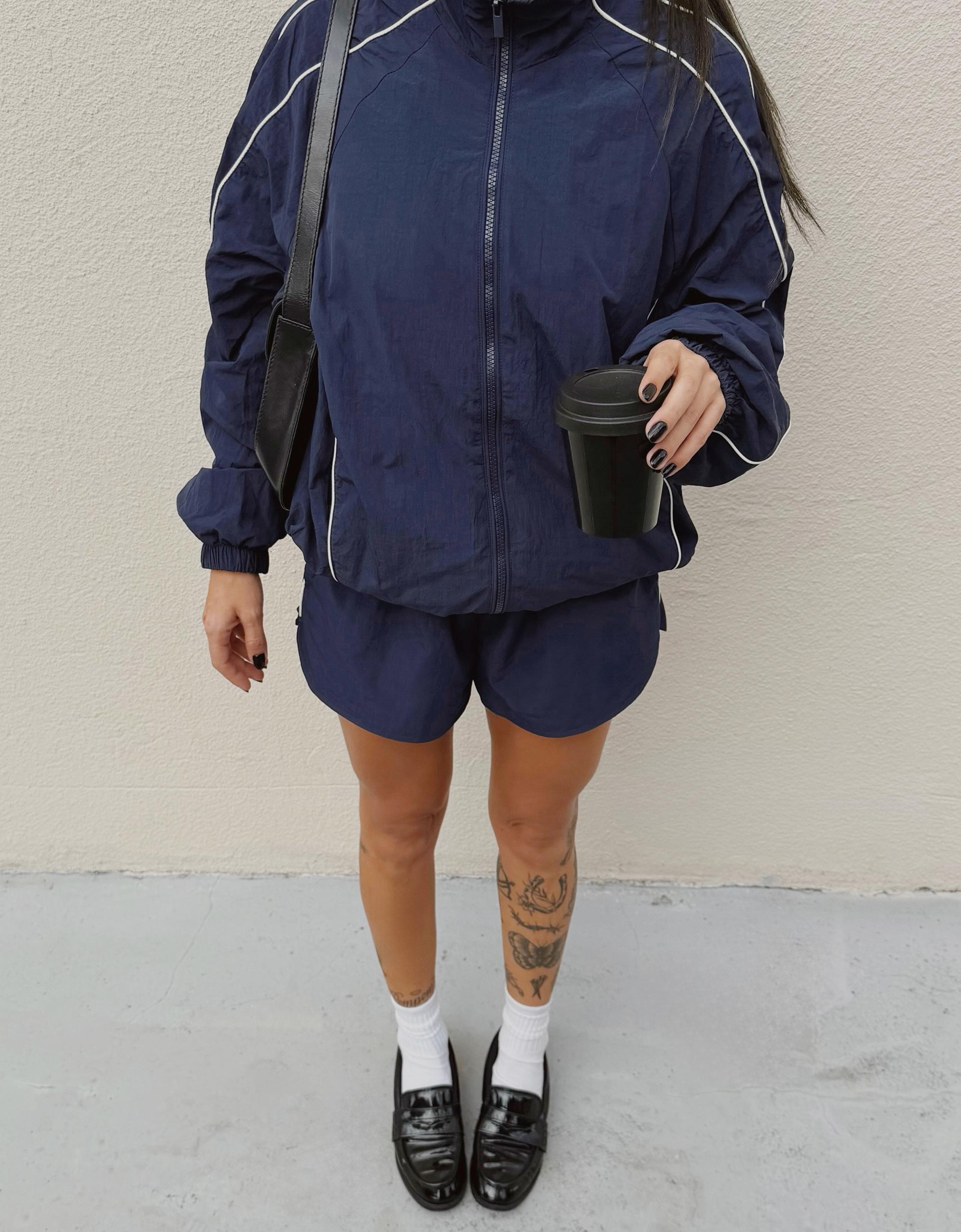 Contrast lightweight jacket — Navy
