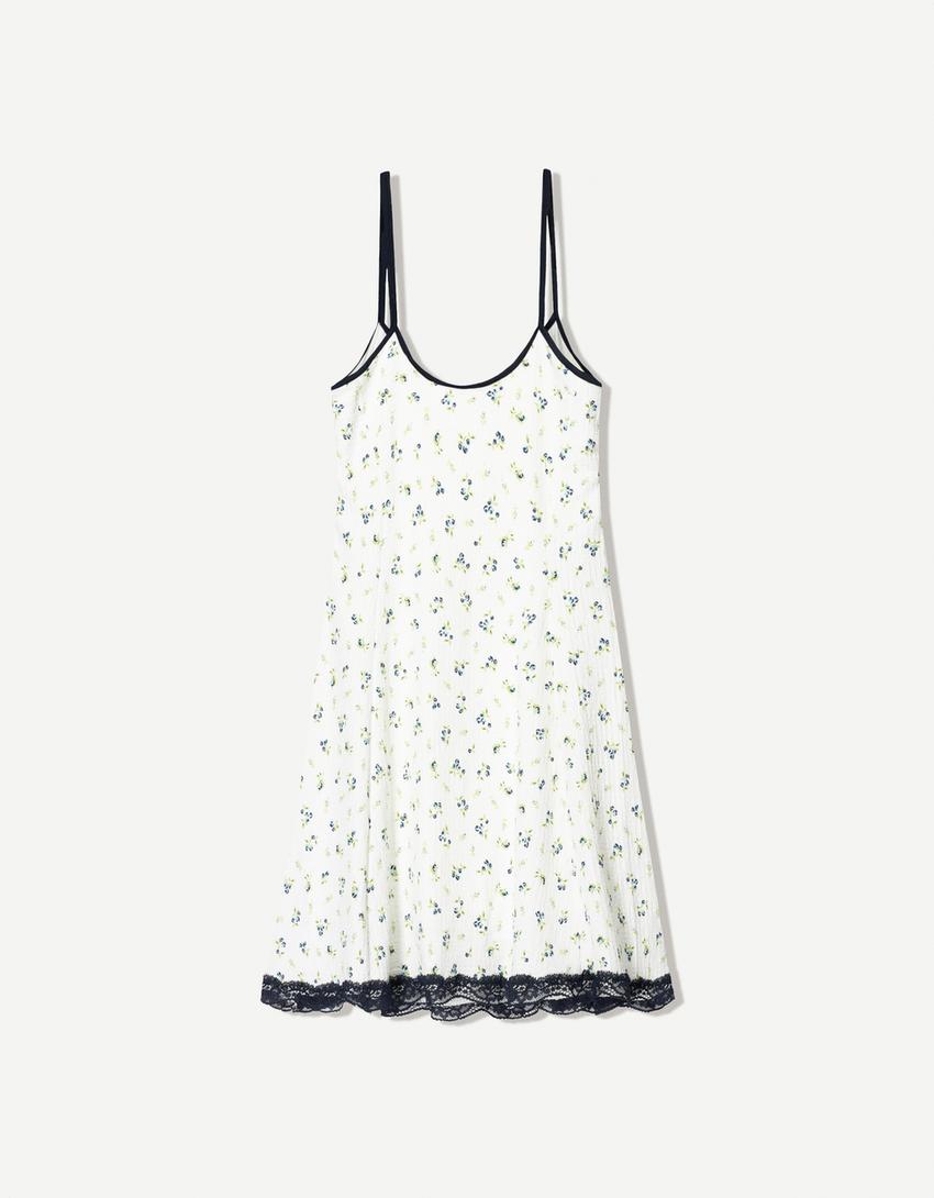 Strappy short jumpsuit-Blue-5