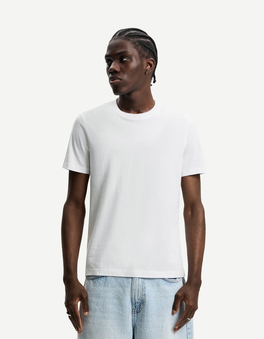 Regular short sleeve T-shirt-White-0