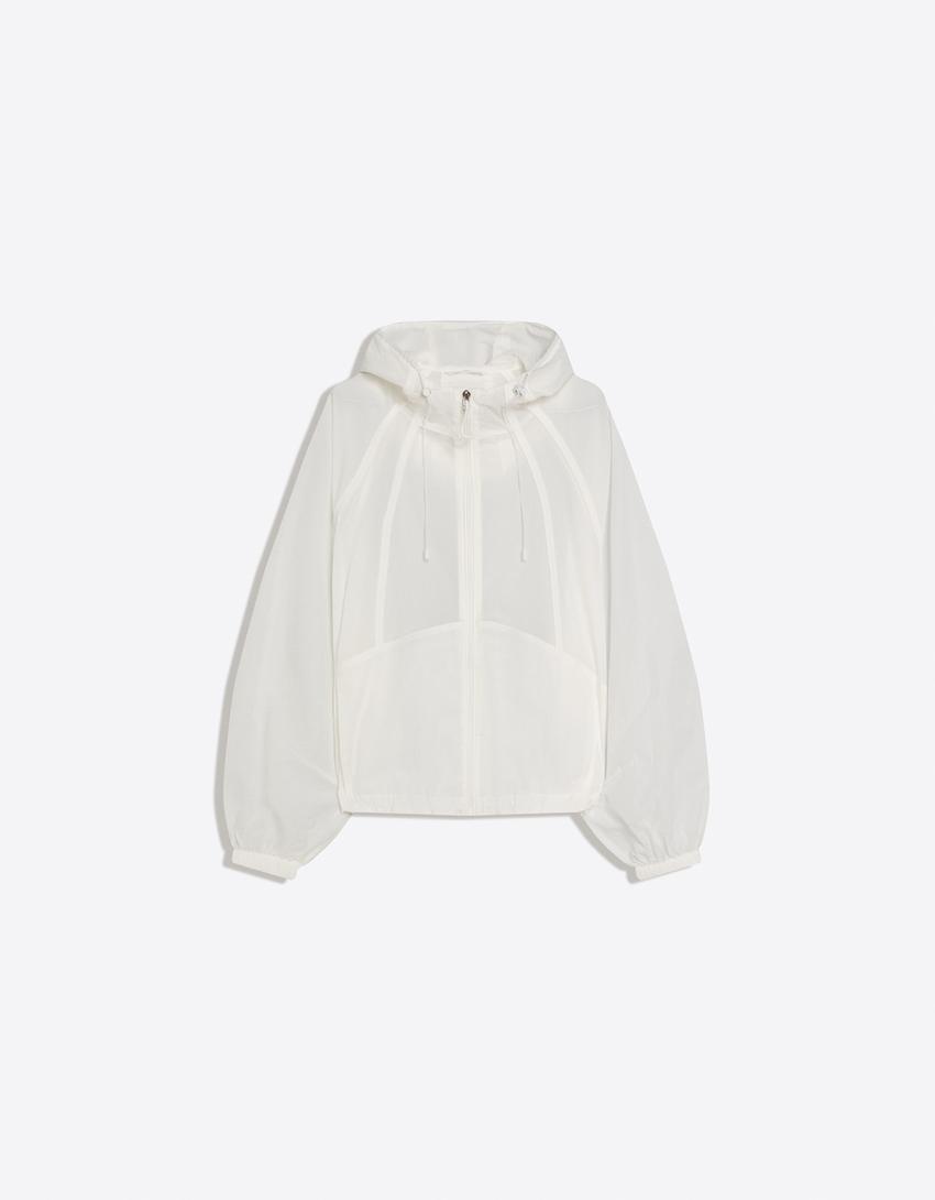 Nylon hooded jacket-Off white