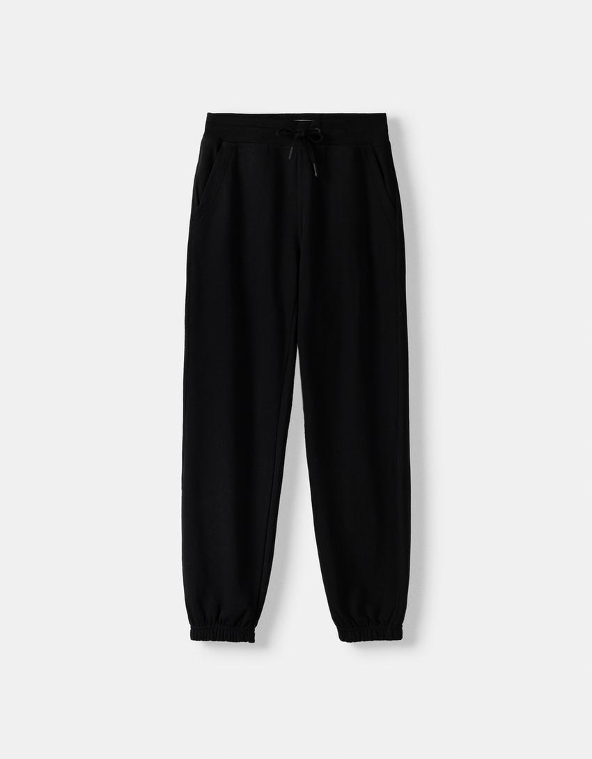 Pantalon jogger en molleton-Noir-5