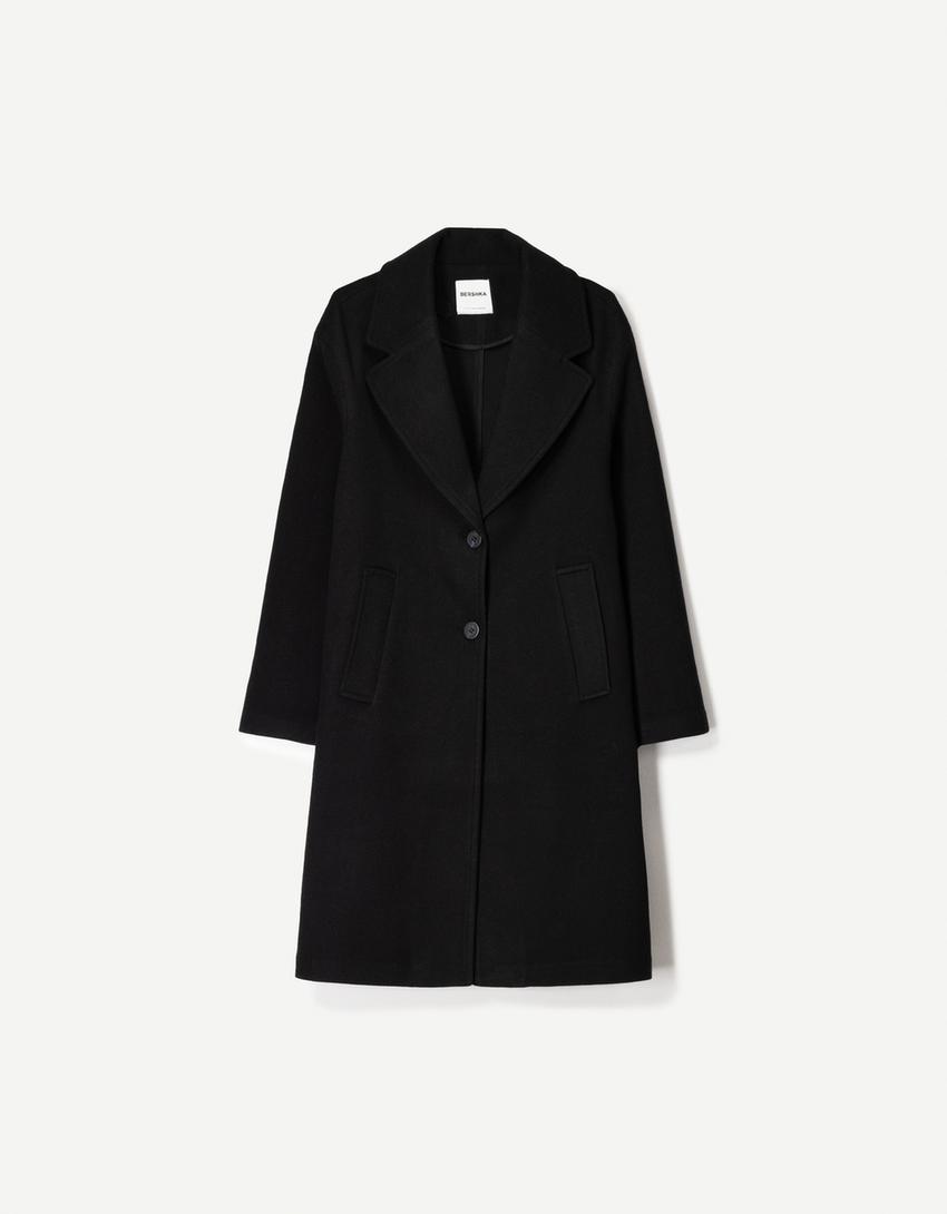 Long soft coat-Black-3