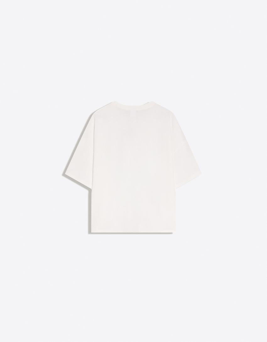 Boxy short sleeve T-shirt-Off white