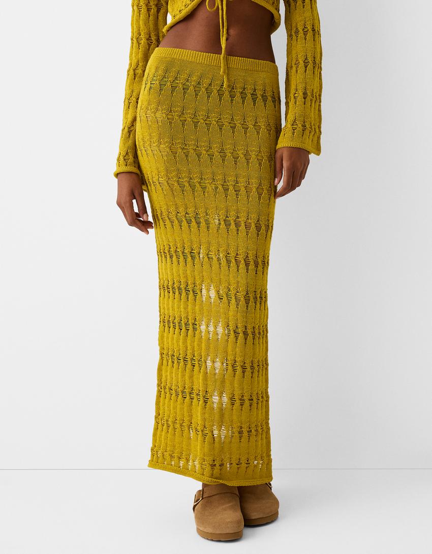 تنورة ميدي ريفية-أخضر-1