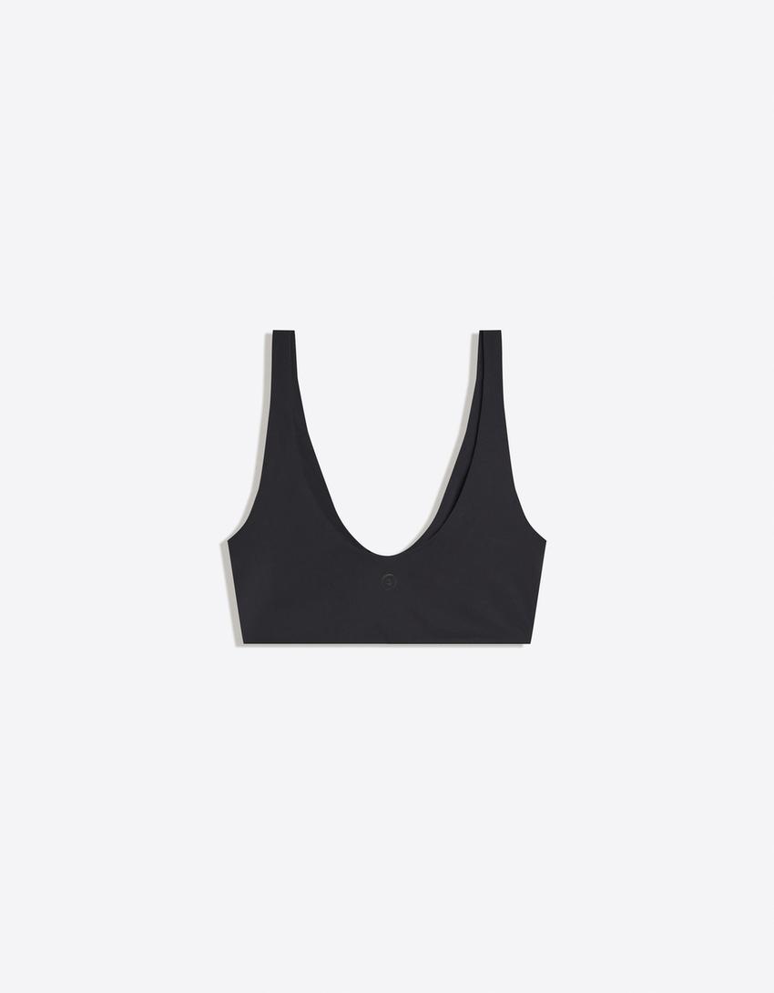 Knot-detail strappy top-Black