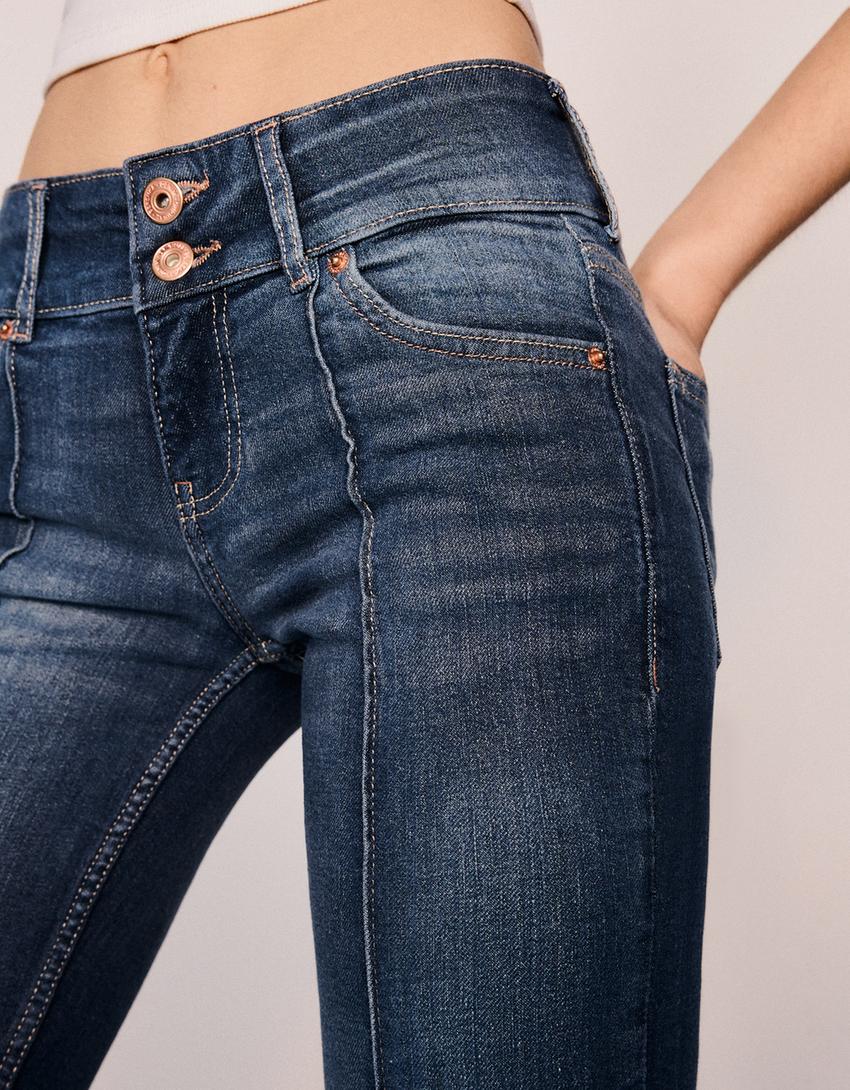 Low-rise boot-cut jeans