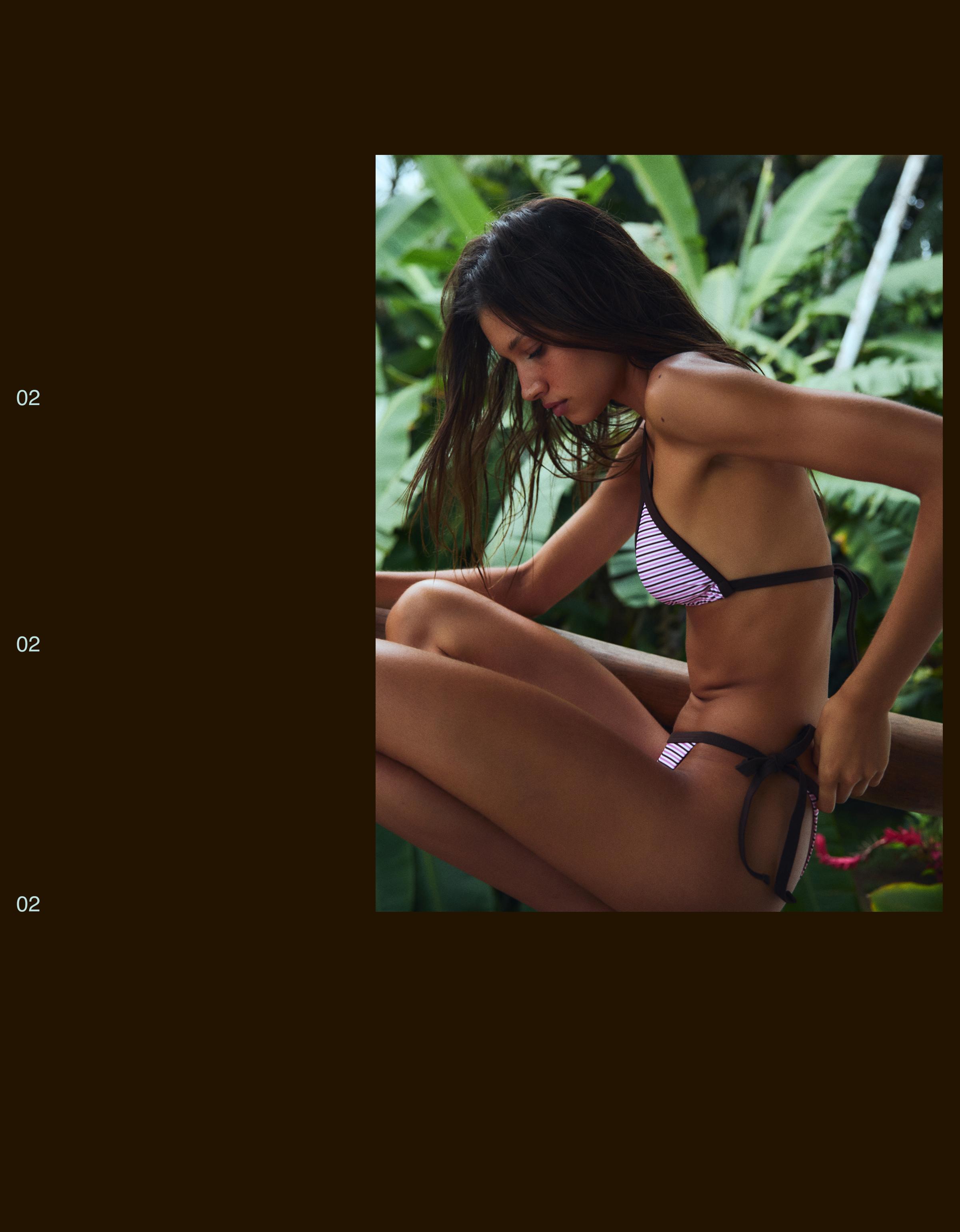 Contrast Brazilian bikini briefs — Pink