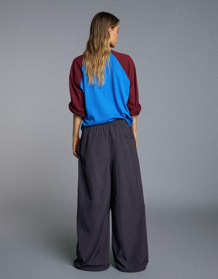 Pantalón técnico parachute-Morado