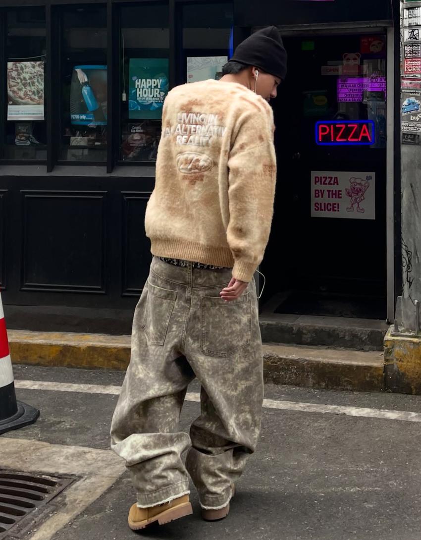 Super baggy printed trousers-Multicolored