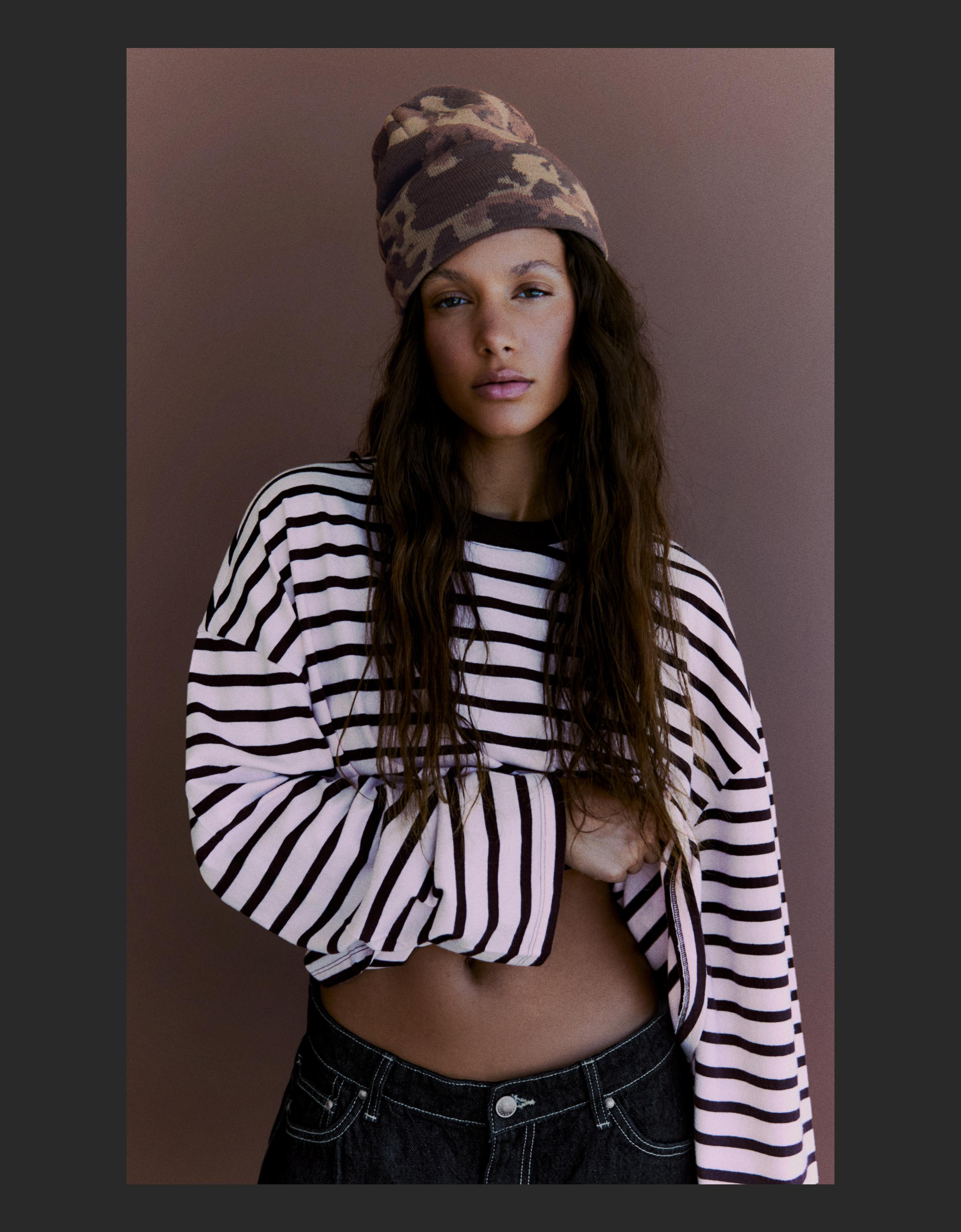 Printed beanie — Khaki