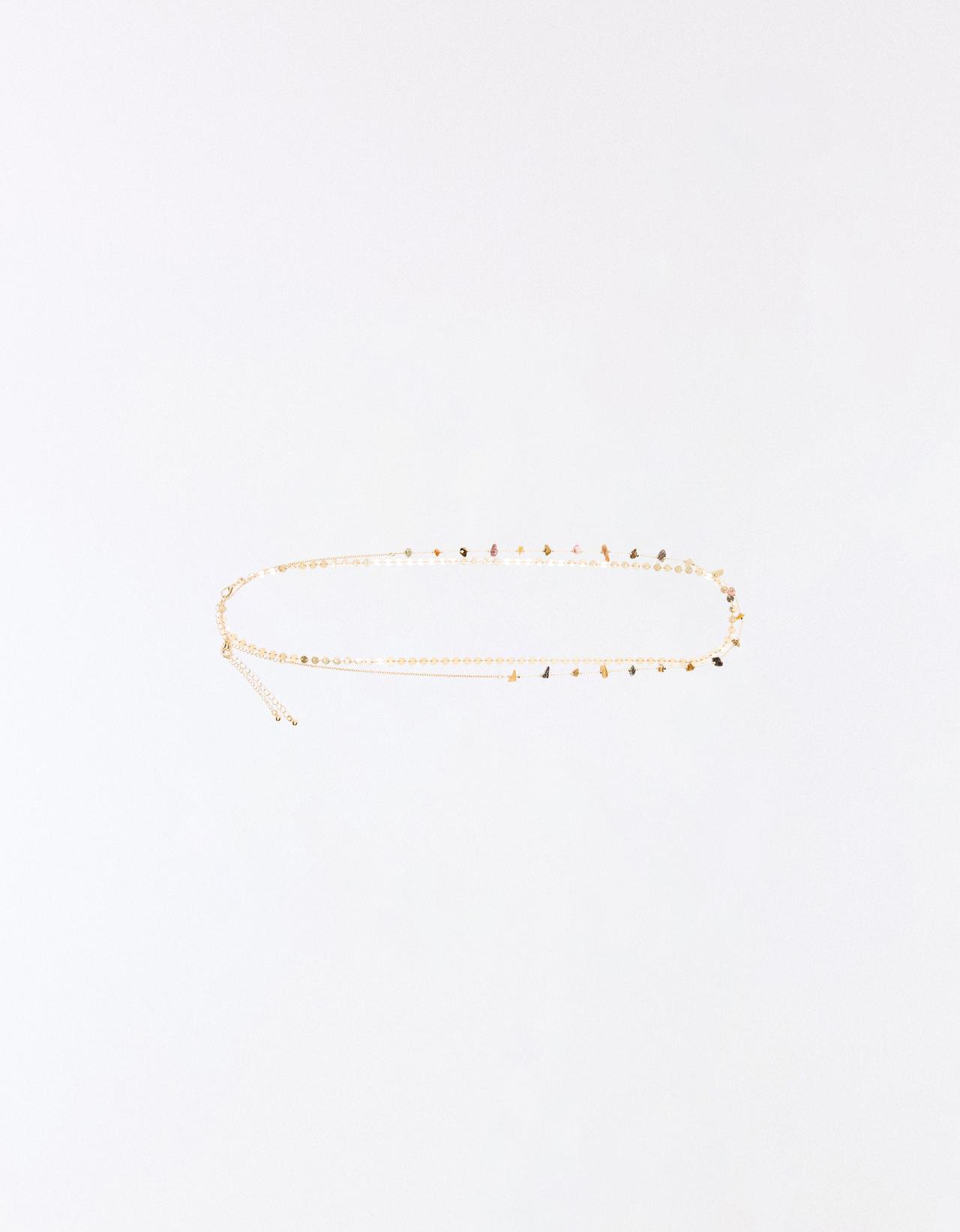 Medal and stone body chain — Gold