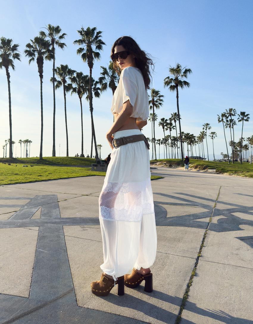 Short sleeve balloon T-shirt-Off white