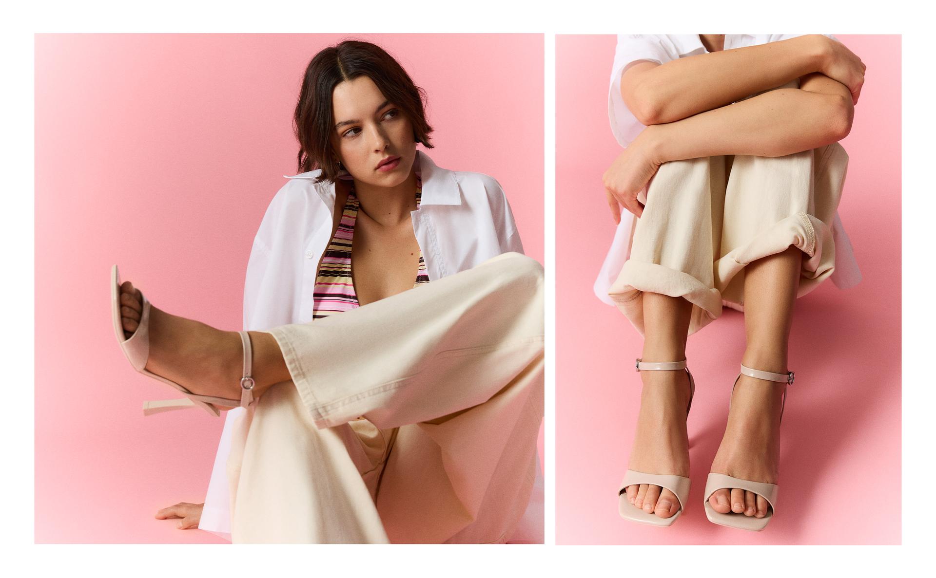 صندل بكعب عال وسوار كاحل