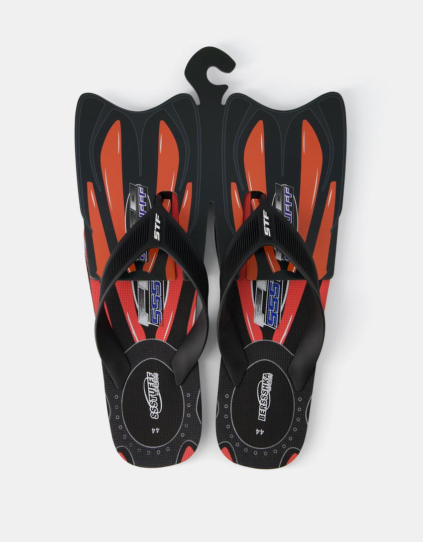 Sandália efeito de caucho BERSSSHKA X SSSTUFFF-Combinado-2