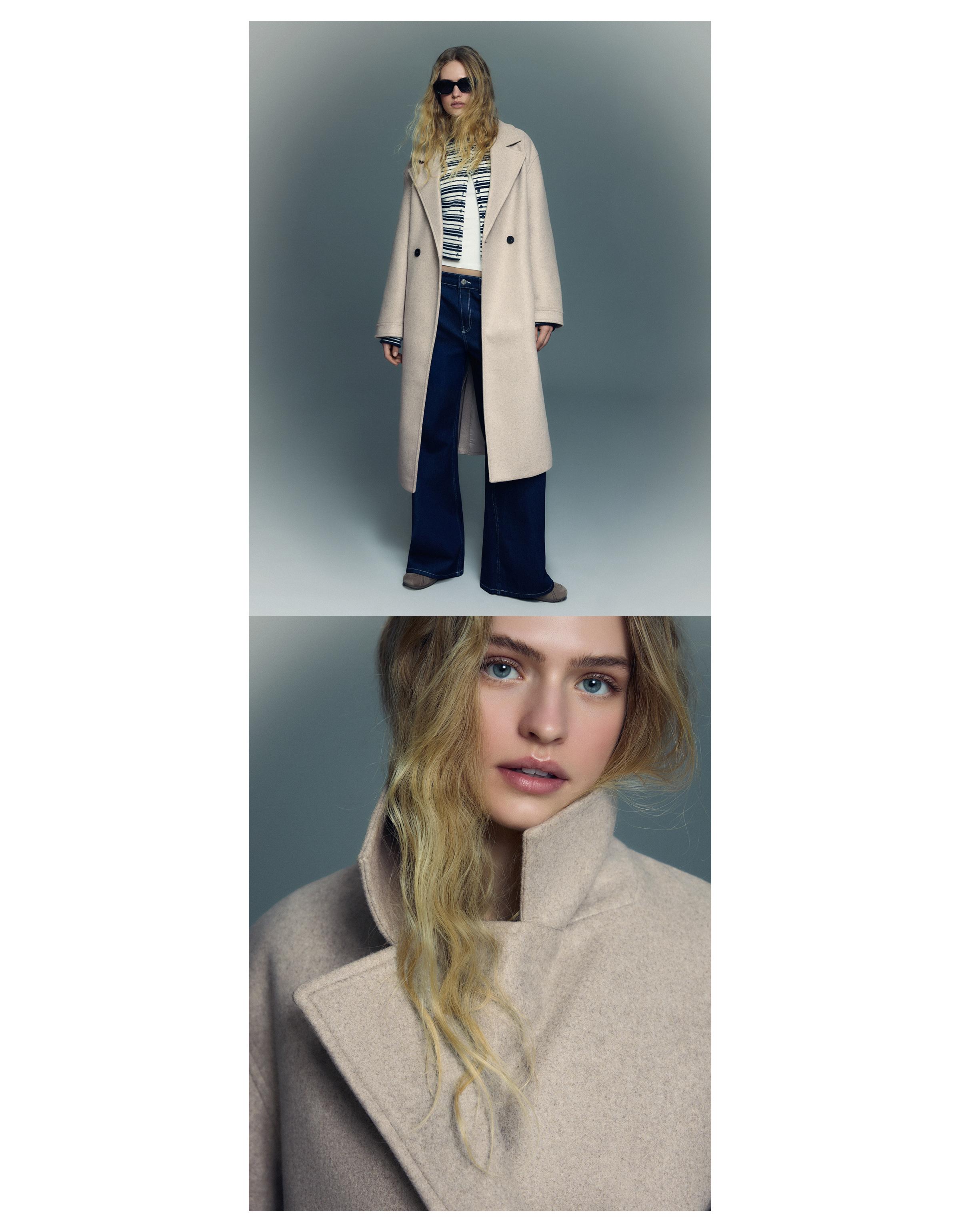 Soft-touch wrap coat