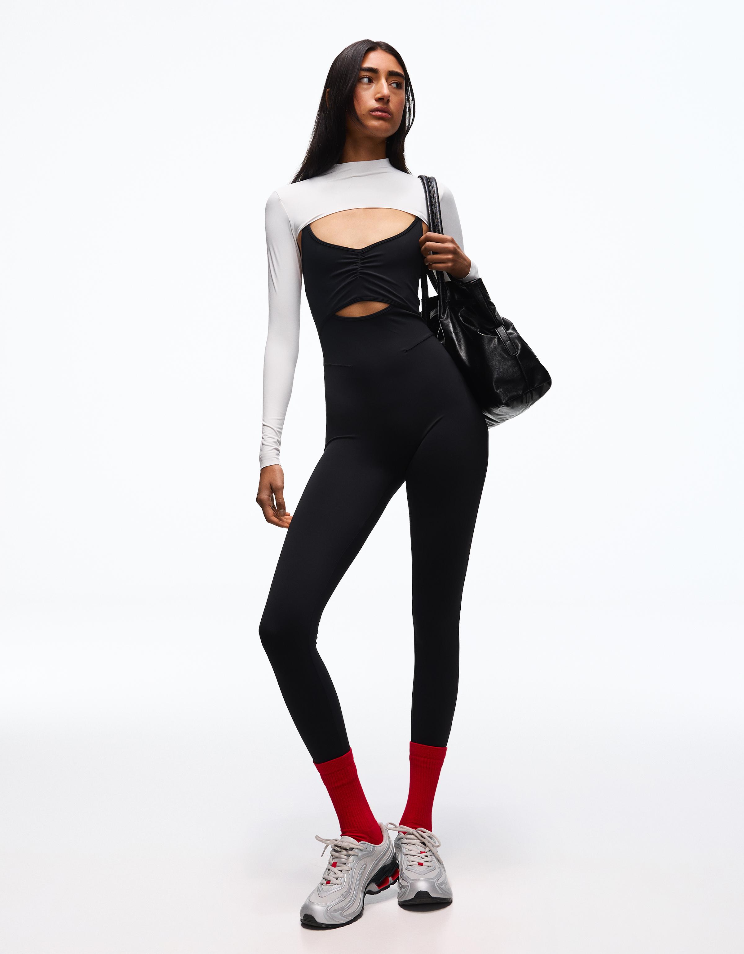 Bershka Mono Tirantes Técnico Mujer Negro