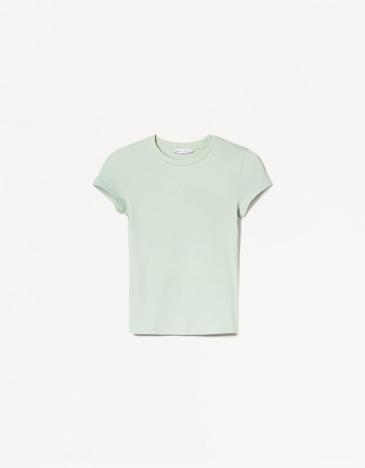 Kısa kollu bisiklet yaka t-shirt