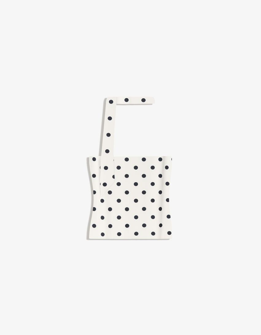 Haut bandeau foulard-Blanc / Noir