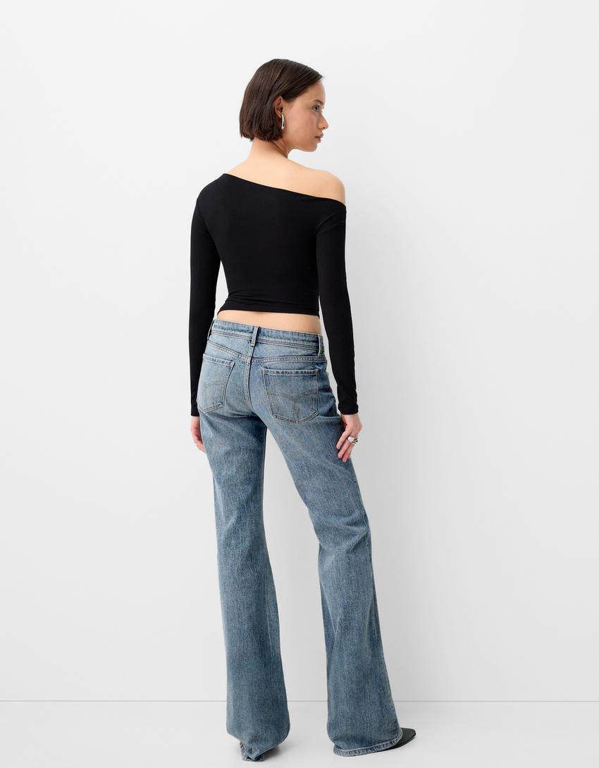 Texans bootcut low waist-Blau rentat-2