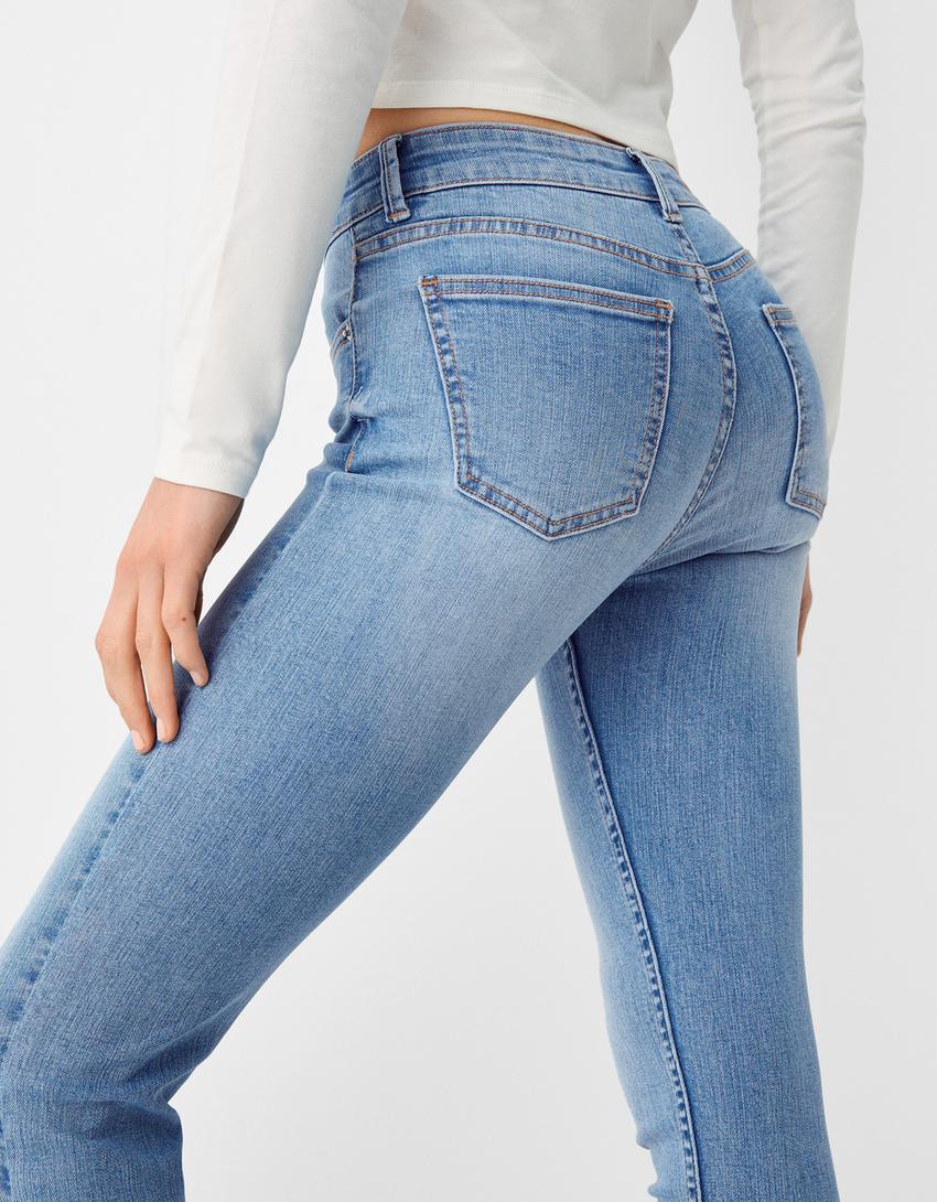 Düşük bel skinny jean-Açık mavi-3