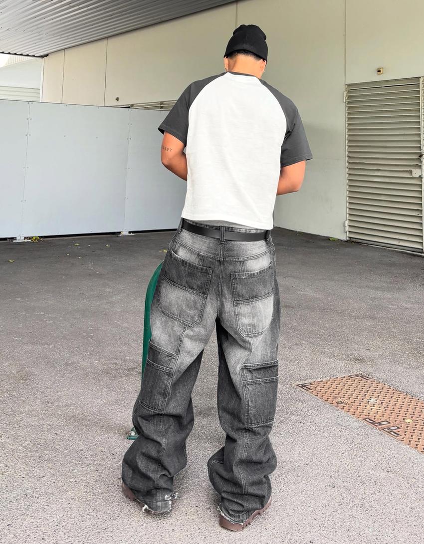 Jeans méga baggy-Gris