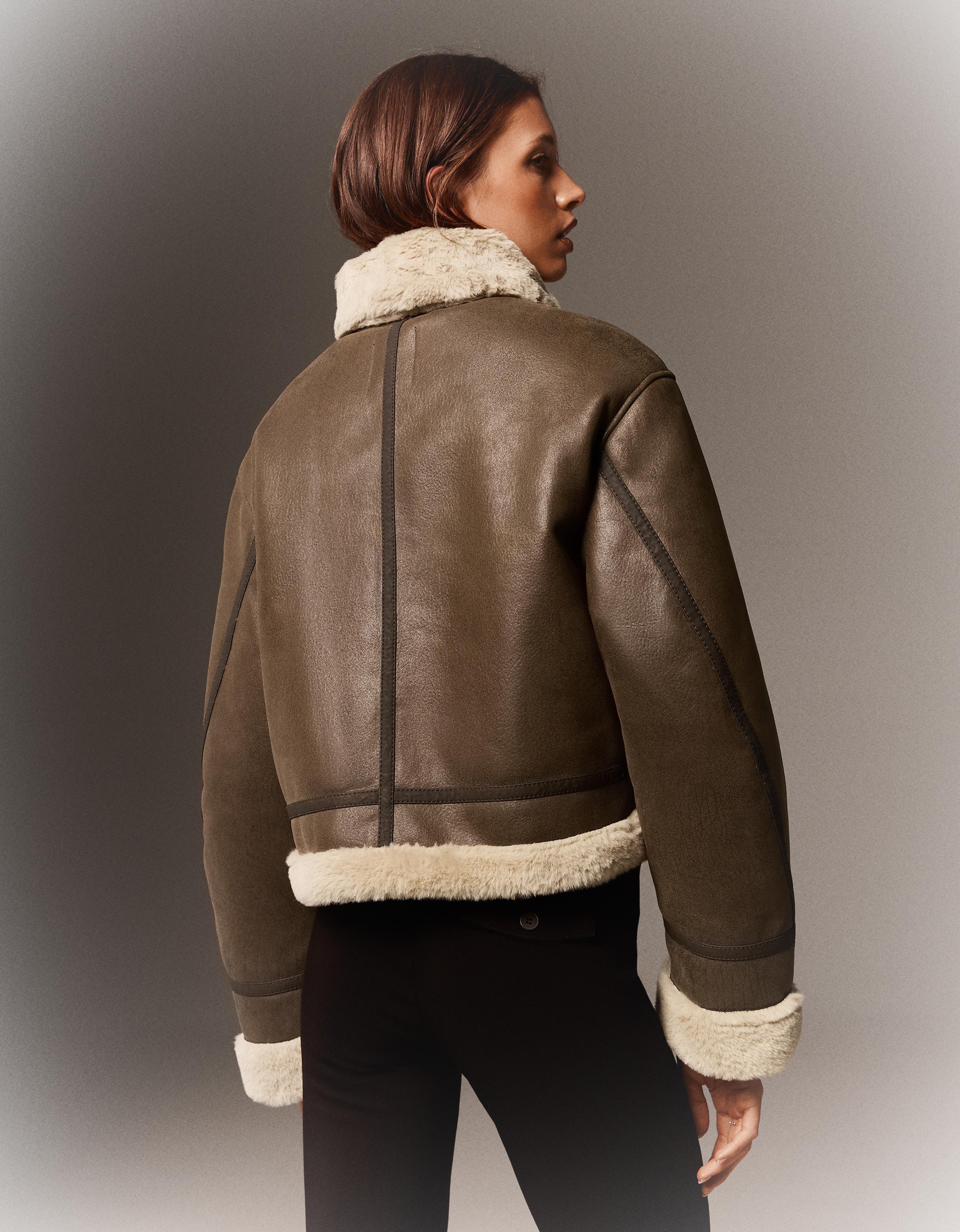 Double-faced cropped jacket - Women | Bershka