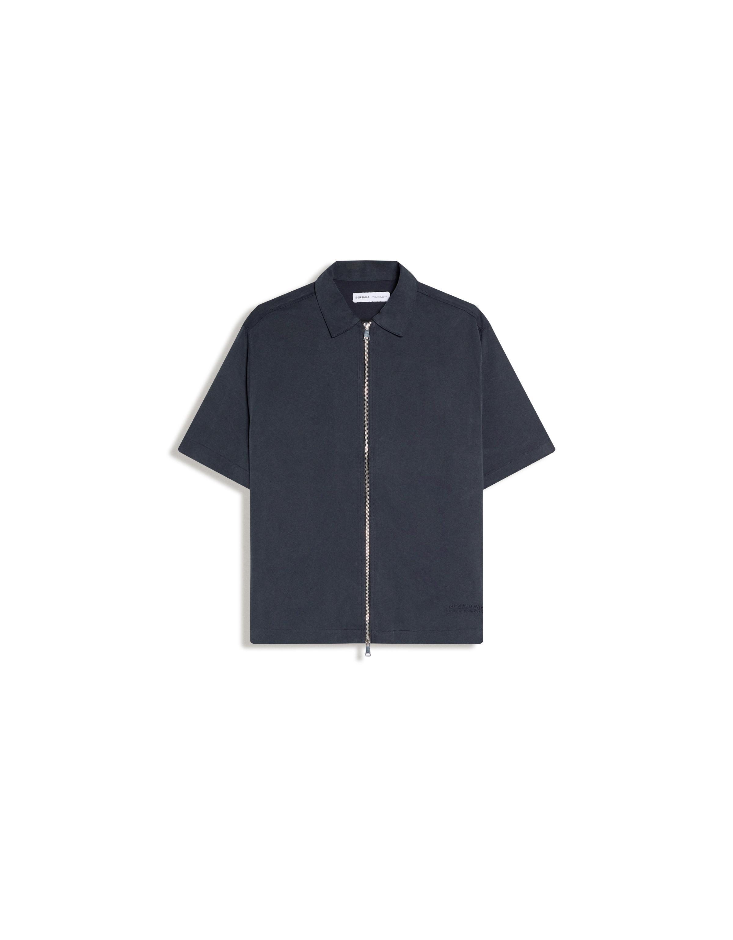 Fluid boxy short sleeve shirt — Navy