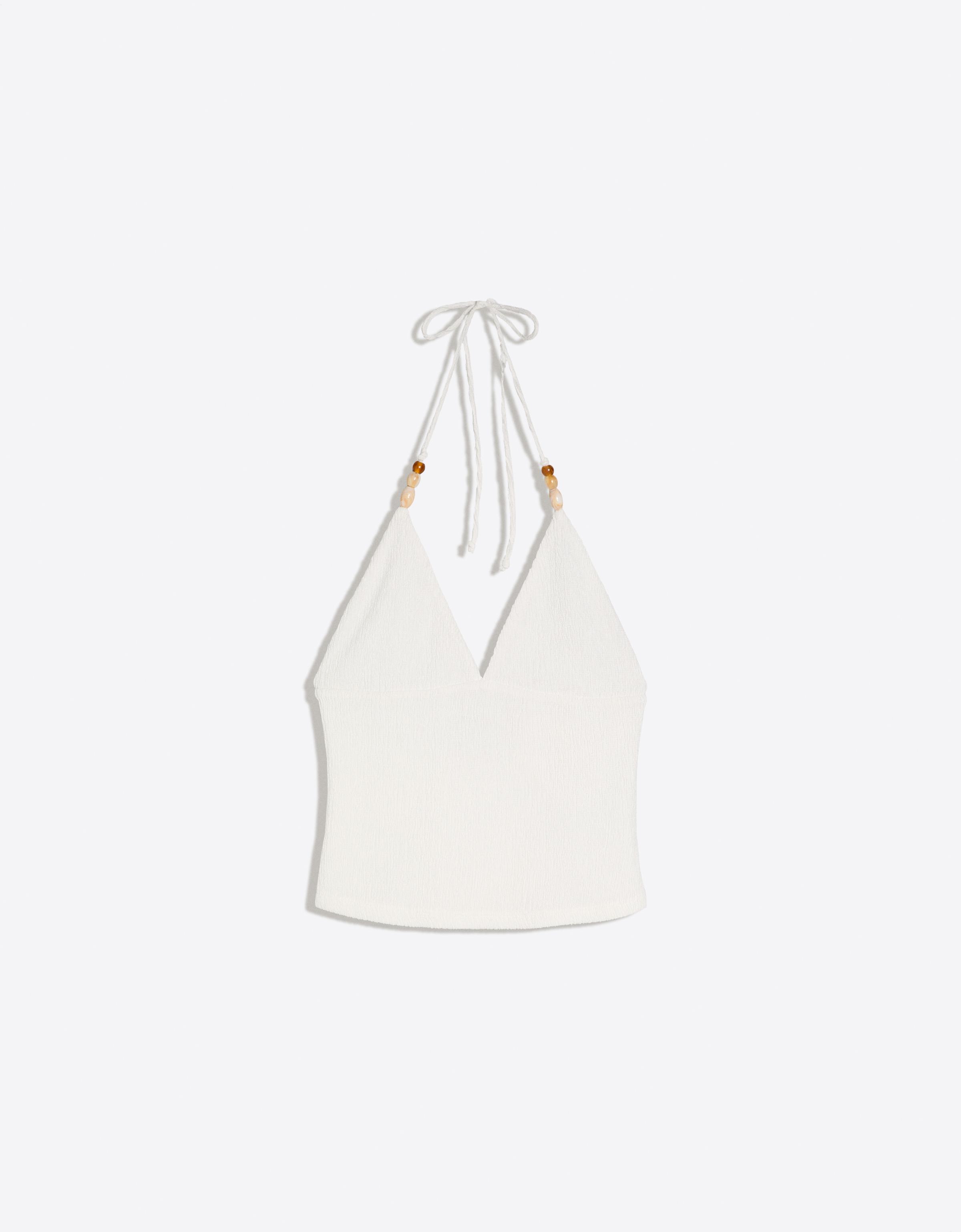 Rustic halter top — Cream